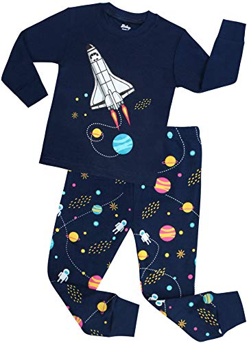 Product Cover shelry Boys Rocket Pajamas Children Christmas Pants Set 100% Cotton Size 2-7 Years