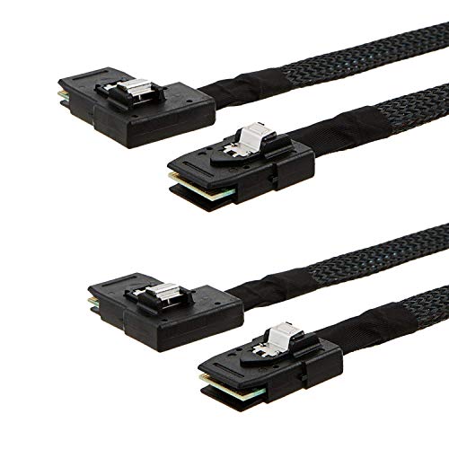 Product Cover CableCreation 2-Pack Internal Mini SAS(SFF-8087) 36Pin Right Angle Male to Internal Mini SAS (SFF-8087) 36Pin Male Cable, 0.75 Meter