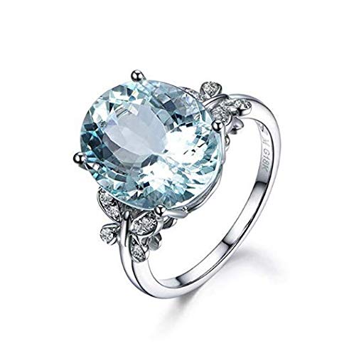 Product Cover Meolin Rhinestone Butterfly Ring Natural Topaz Stone Crystal Engagement Ring Charm Gemstone Ring Women Jewelry (Size/ 6/7/8/9/10),Sea Blue,Size 8