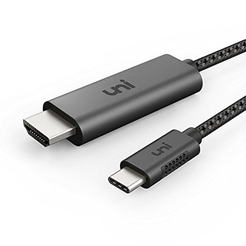 Product Cover USB C to HDMI Cable(4K@60Hz), USB Type-C to HDMI Cable [Thunderbolt 3 Compatible] for MacBook Pro 2018/2017, iPad Pro/MacBook Air 2018, Surface Book 2, Samsung Galaxy S9, and More - Gray - 3FT/0.9m