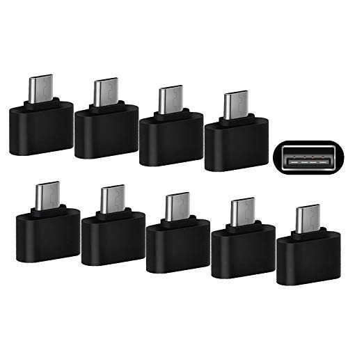 Product Cover USB to Micro OTG Adapter 10 Pack Woodcovo OTG Connecter USB A to Micro USB Adaptor Data Syncing and Charging Micro Converter for Samsung, Micro Devices ' (10 Pack Black)