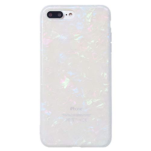 Product Cover iPhone 7 Plus / iPhone 8 Plus Case for Girls, Glitter Pearly-lustre Translucent Shell Pattern Phone Case [Flexible Soft, Slim Fit, Full Protective] for iPhone 7Plus / iPhone 8Plus 5.5 Inch (Colorful)