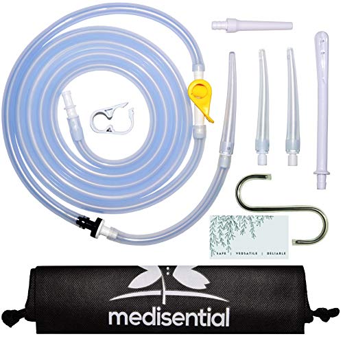 Product Cover Medisential Enema Bag, Bucket Kit or Bulb Replacement Parts Pack (7ft Tubing, Tips, Connectors, Check-Valve, Stopcock, Clamp, Storage Bag & Hook)
