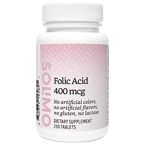 Product Cover Amazon Brand - Solimo Folic Acid 400 mcg, 250 Tablets, More Than Eight Month Supply