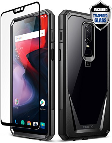 Product Cover OnePlus 6 Case, Poetic Guardian [Scratch Resistant] [360 Degree Protection] Full-Body Rugged Clear Bumper Case [with Tempered Glass] for OnePlus 6 - Black