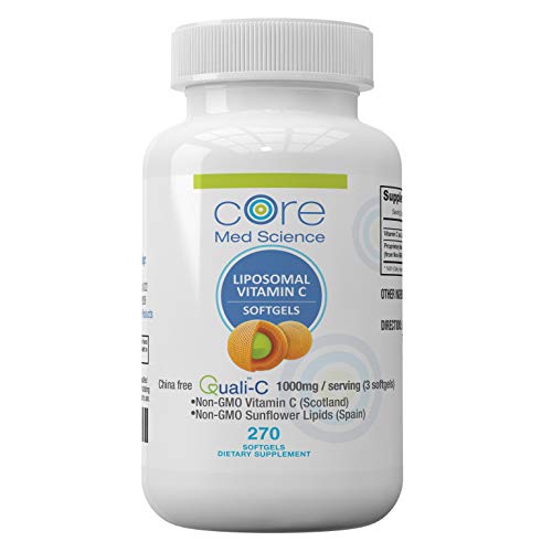 Product Cover Liposomal Vitamin C Softgels 1000mg/dose - 3 Month Supply - 270 softgels - China-Free Quali®-C Scottish Ascorbic Acid - High Absorption Immunity & Collagen Booster Supplement - Non-GMO, Non-Soy