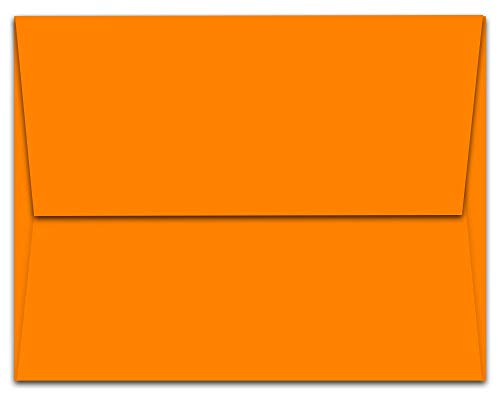 Product Cover Note Card Cafe A2 5.75 x 4.375 in Orange Envelopes | 60 Pack | Sealable, Square Flap | Perfect for Invitations, Greeting Cards, Baby Showers, Weddings, Mailing, Crafts | Printable, Multipurpose