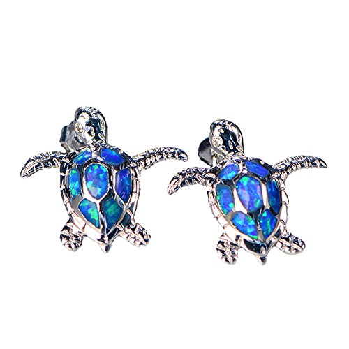 Product Cover Vanessa Blue Opal Sea Turtle Earrings Birthstone Jewelry Birthday Stud Earrings Gifts for Her