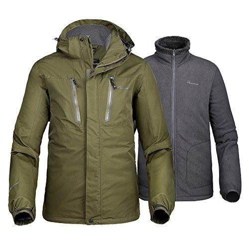 Product Cover OutdoorMaster Men's 3-in-1 Ski Jacket - Winter Jacket Set with Fleece Liner Jacket & Hooded Waterproof Shell - for Men
