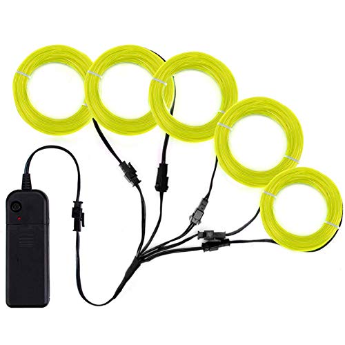 Product Cover Zitrades EL Wire Lemon Greene Neon Lights Kit with 4 Modes Portable Battery Operated for DIY Party Decoration, 5 by 1-Meter