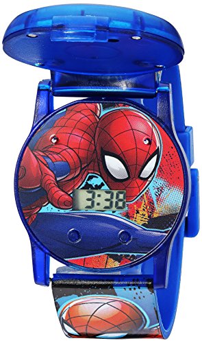 Product Cover Marvel Boys' Quartz Watch with Plastic Strap, Blue, 24 (Model: SPD4493)