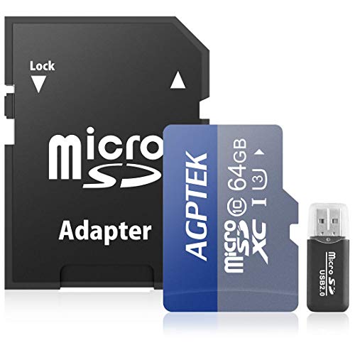 Product Cover AGPTEK 64GB Micro SD Card UHS-I U3 with Card Reader, Compatible with AGPTEK Mp3 Player