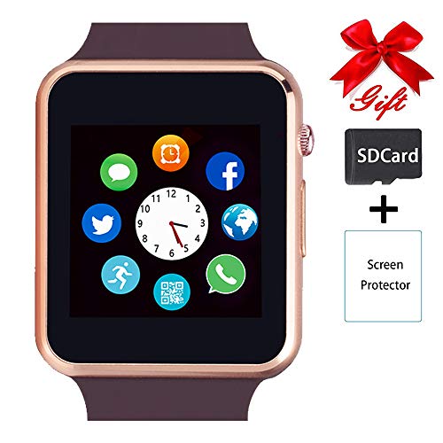 Product Cover Smart Watch,Unlocked Touchscreen Smartwatch Compatible with Bluetooth/Android/IOS (Partial Functions) Call and Text Camera Notification Music Player Wrist Watch for Women Men(Gold)