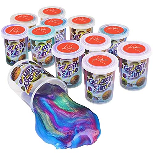 Product Cover Kicko Marbled Unicorn Color Slime - 12 Pack Colorful Galaxy Sludge - Gooey Fidget Set for Sensory and Tactile Stimulation, Stress Relief, Party Favor, Educational Game