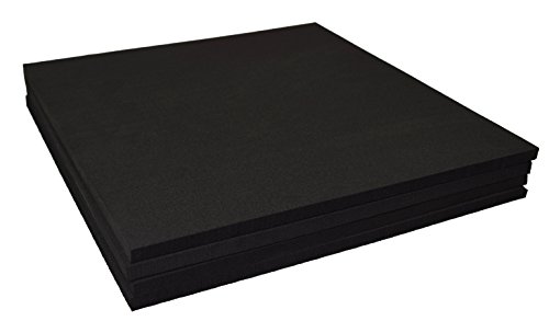 Product Cover XCEL Large Rubber Foam Non Slip Furniture Pads, Craft Foam, Cushion Foam, Acoustic Foam Studio Squares 12 in x 12 in x 3/8 in, Made in USA (4 Pack)
