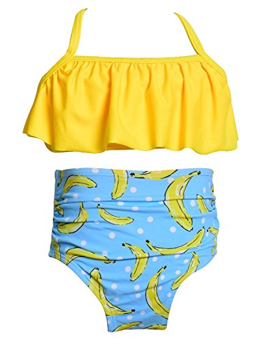 Product Cover KABETY Girls Swimsuit Two Pieces Bikini Set Ruffle Falbala Swimwear Bathing Suits