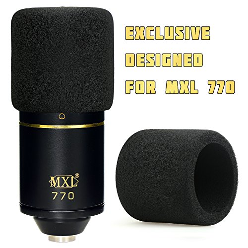 Product Cover YOUSHARES MXL 770 990 Microphone Foam Windscreen - Mic Foam Cover As a Pop Filter (Black)