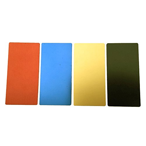 Product Cover ebamaz Anodized Aluminium Laser Engraved Mount Metal Plate Etching Sheets 100X50mm Round Corner with Adhesive­ (1 Color 1PCS, Blank, 4PCS)