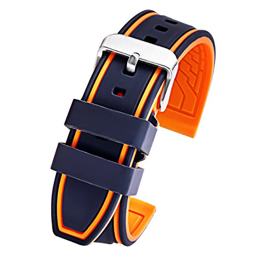 Product Cover Carty Silicone Watch Strap Replacement Sport Rubber Diver Waterproof - 20mm 22mm 24mm 26mm Watch Band