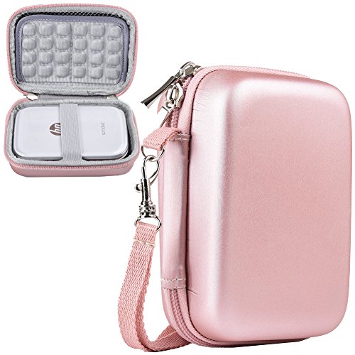 Product Cover SAIKA Shockproof Travel Carrying Hard Case Storage for HP Sprocket Portable Photo Printer(2nd Edition) / Polaroid Zip Mobile Printer/Lifeprint 2x3 Portable Protective Pouch Box - Rose Gold
