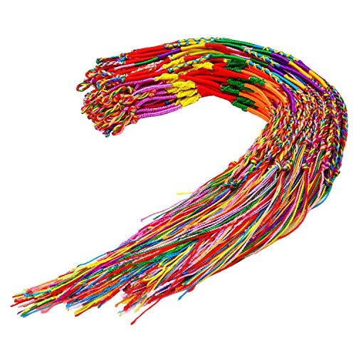 Product Cover Resinta 60 Pieces Handmade Braided Bracelets Assorted Random Colors Friendship Cords Thread Bracelets Party Supply Favors for Wrist Anklet