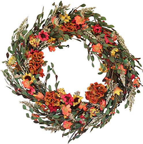 Product Cover The Wreath Depot Nashua Blossom Fall Front Door Wreath, 22 Inches, Beautiful White Gift Box Included