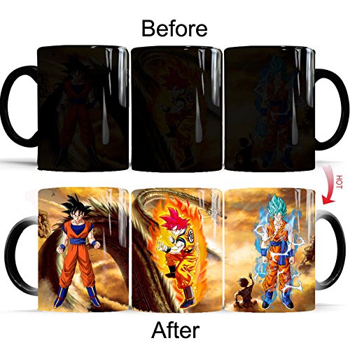 Product Cover Gosweet Son Goku Mug Ceramic Heat Reactive Dragon Ball Z Color Change Coffee Cup