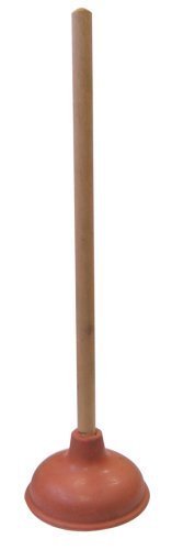 Product Cover Supply Guru SG1976 Heavy Duty Force Cup Rubber Toilet Plunger with a Long Wooden Handle to Fix Clogged Toilets and Drains (18