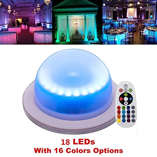 Product Cover ARDUX LED Rechargable Waterproof Decoration LED Base Lights with Remote Control 16 Colors Color-Changing for Under Table Party Event Birthday Outdoor Indoor (Pack of 1)
