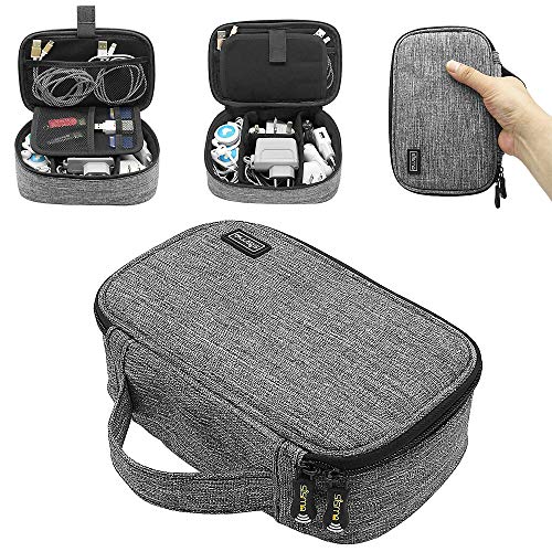 Product Cover Sisma Travel Cords Organizer Universal Small Electronic Accessories Carrying Bag for Cables Adapter USB Sticks Leads Memory Cards, Grey 1680D-Fabrics SCB17092B-OG