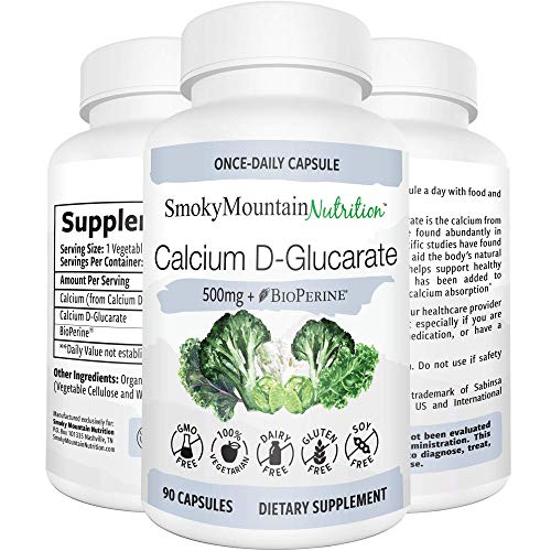 Product Cover Calcium D-Glucarate 500mg 90 Vegan Capsules (3-Month Supply) CDG for Liver Detox & Cleanse, Weight Loss, Prostate, Metabolism, Menopause. Non-GMO, Soy-Free, Keto-Friendly