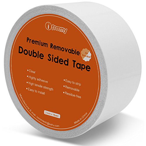 Product Cover Removable Clear Double Sided Sticky Tape- No Residue, 2 Inches x 20 Yards