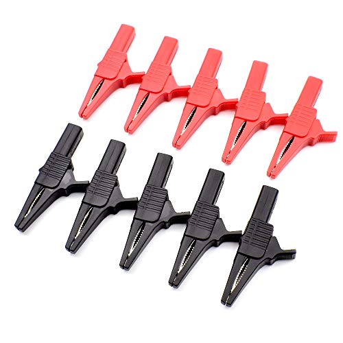 Product Cover 10Pcs 1000V 32A Heavy Duty Full Insulated Automotive Car Battery Alligator Clips Electrical Test Clips with 4mm Banana Jack Socket for Multimeter Test Leads