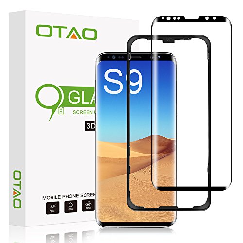 Product Cover OTAO Galaxy S9 Screen Protector Tempered Glass, [Update Version] 3D Curved Dot Matrix [Full Screen Coverage] Glass Screen Protector(5.8