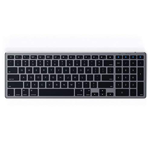 Product Cover Satechi Aluminum Slim Wireless Keyboard with Numeric Keypad - Compatible with iMac Pro/iMac, 2018 Mac Mini, 2019 MacBook Pro, 2018 MacBook Air, 2019 iPad/2018 iPad Pro (Space Gray)