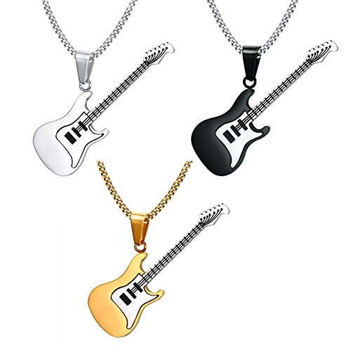 Product Cover MPRAINBOW Guitar Music Player Stainless Steel Lover Pendant Necklace Jazz Jewelry for Men Women
