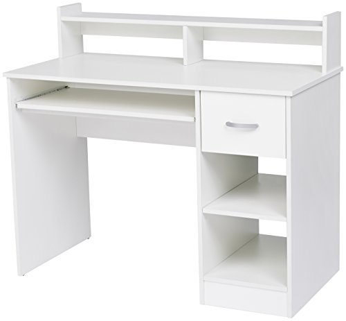 Product Cover Rockpoint Kora Computer Desk with Keyboard Tray, Daisy White