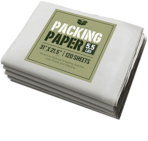 Product Cover Newsprint Packing Paper: 5.5 lbs (~125 Sheets) of Unprinted, Clean Newsprint Paper, 31