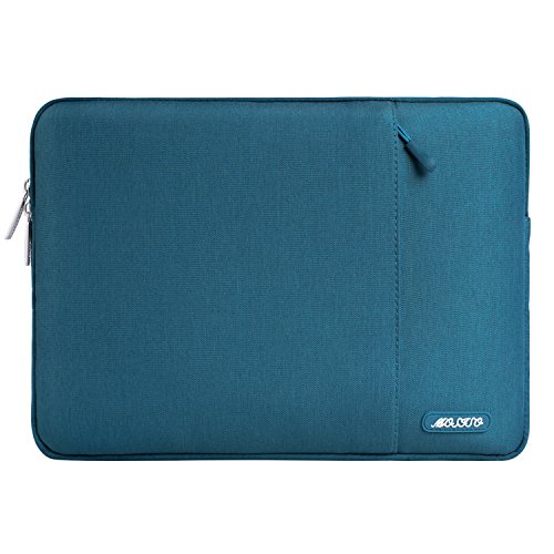 Product Cover MOSISO Laptop Sleeve Bag Compatible with 13-13.3 inch MacBook Pro, MacBook Air, Notebook Computer, Vertical Style Water Repellent Polyester Protective Case Cover with Pocket, Deep Teal