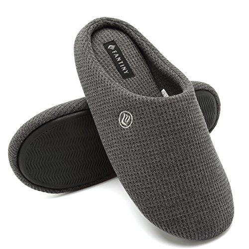 Product Cover CIOR Fantiny Men's Memory Foam Slippers Comfort Knitted Cotton-Blend Closed Toe Non-Slip House Shoes Indoor & Outdoor