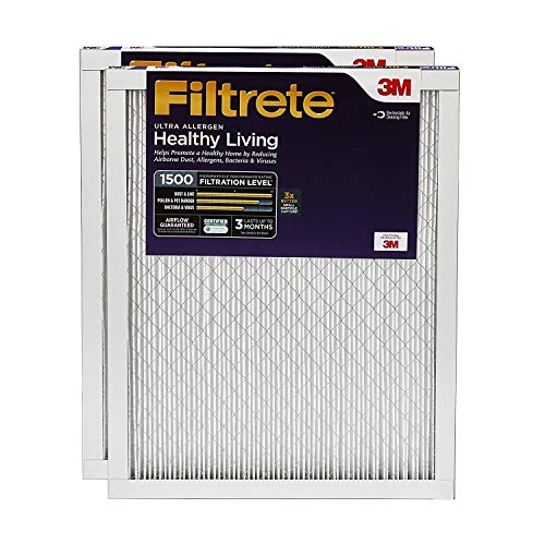 Product Cover Filtrete 12x20x1, AC Furnace Air Filter, MPR 1500, Healthy Living Ultra Allergen, 2-Pack