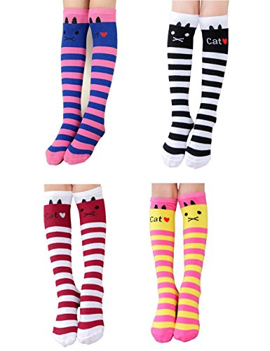 Product Cover Girls Christmas Socks School Uniform Knee High Socks Cute Crazy Stockings