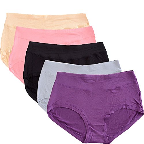 Product Cover Warm Sun Women's Bamboo Viscose Fiber Multi Pack Plus Size Stretchy Soft Breathable High Middle Waist Panties Size S-3XL