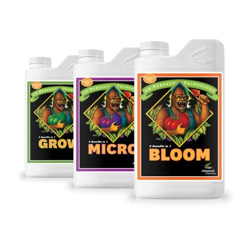Product Cover Advanced Nutrients pH Perfect Nutrients, Fertilizer. Bloom, Micro and Grow 1-Liter Pack OF3