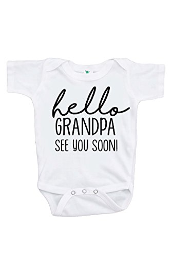 Product Cover 7 ate 9 Apparel Pregnancy Announcement Onepiece - Hello Grandpa, White, 0-3 Months