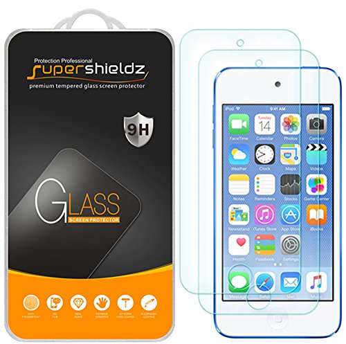 Product Cover (2 Pack) Supershieldz for Apple New iPod Touch (7th Gen 2019 Released, 6th and 5th Generation) Tempered Glass Screen Protector, Anti Scratch, Bubble Free