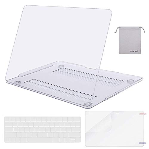 Product Cover MOSISO MacBook Pro 15 inch Case 2019 2018 2017 2016 Release A1990 A1707, Plastic Hard Shell Case&Keyboard Cover&Screen Protector&Storage Bag Compatible with MacBook Pro 15 Touch Bar, Crystal Clear