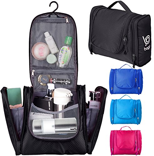 Product Cover Bago Hanging Toiletry Bag For Women & Men - Leak Proof Travel Bags for Toiletries with Hanging Hook & Inner Organization to Keep Items From Moving - Pack Like a PRO