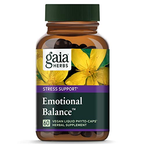 Product Cover Gaia Herbs Emotional Balance (Formerly Mood Uplift) Liquid Capsules, Plant-Based Mood Support Supplement, Promotes A Positive Mood with St. John's Wort, Ginkgo Biloba, Gotu Kola & Rosemary, 60 Count