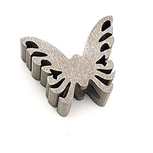 Product Cover Butterfly Shape Titanium Knife Bead EDC Lanyard Beads Pendant Paracord Beads for Benchmade Knife Zipper Pull Jewelry Paracord Flashlight Knuckles Bracelet Necklace Parachute Cord 550 Paracord